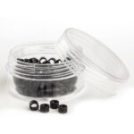 Cánulas metálicas rasgadas 100 unidades color negro