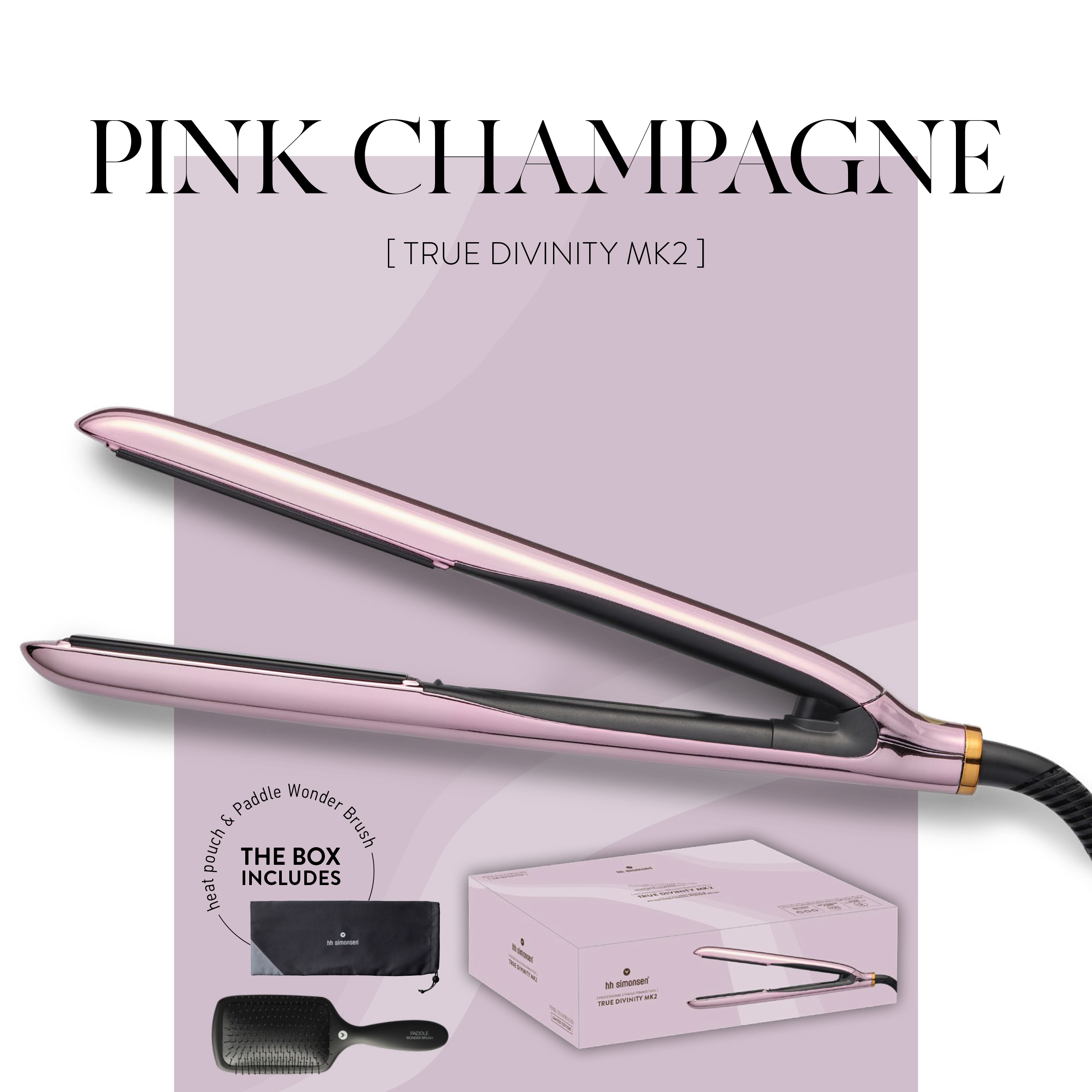Pelágico grandioso póngase en fila HH Simonsen Plancha de pelo True Divinity MK2 Pink Champagne - Yosvic