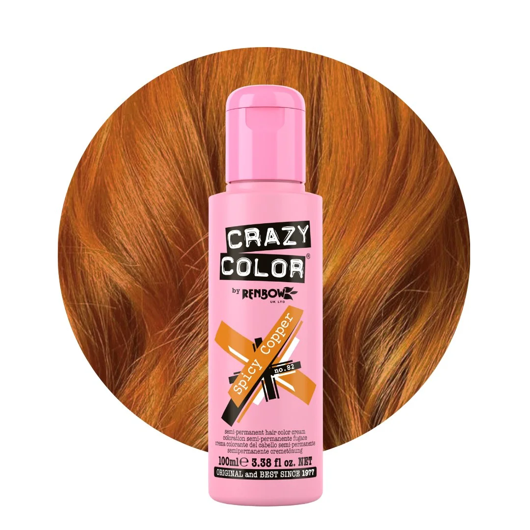 003003-CRAZY-COLOR-SPICY-COPPER-82-01 Tinte Semipermanente de Fantasía Crazy Color Spicy Copper nº 82